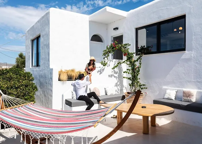 Yalos Mykonos 4 Bedroom Luxury House 5 Minute From Ornos W Sea & Sunset View 펜션