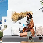 Yalos Mykonos 4 Bedroom Luxury House 5 Minute From Ornos W Sea & Sunset View 펜션 Mykonos Town