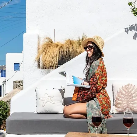 Yalos Mykonos 4 Bedroom Luxury House 5 Minute From Ornos W Sea & Sunset View 度假居 Mykonos Town
