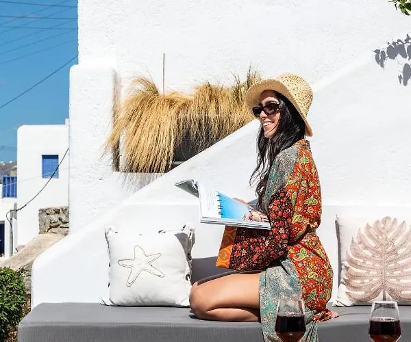 Yalos Mykonos 4 Bedroom Luxury House 5 Minute From Ornos W Sea & Sunset View Tatil Evi Mykonos Town