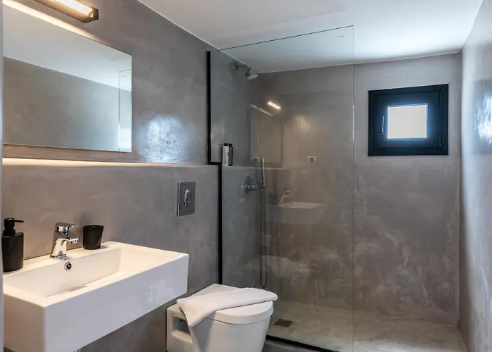 Yalos Mykonos 4 Bedroom Luxury House 5 Minute From Ornos W Sea & Sunset View Tatil Evi